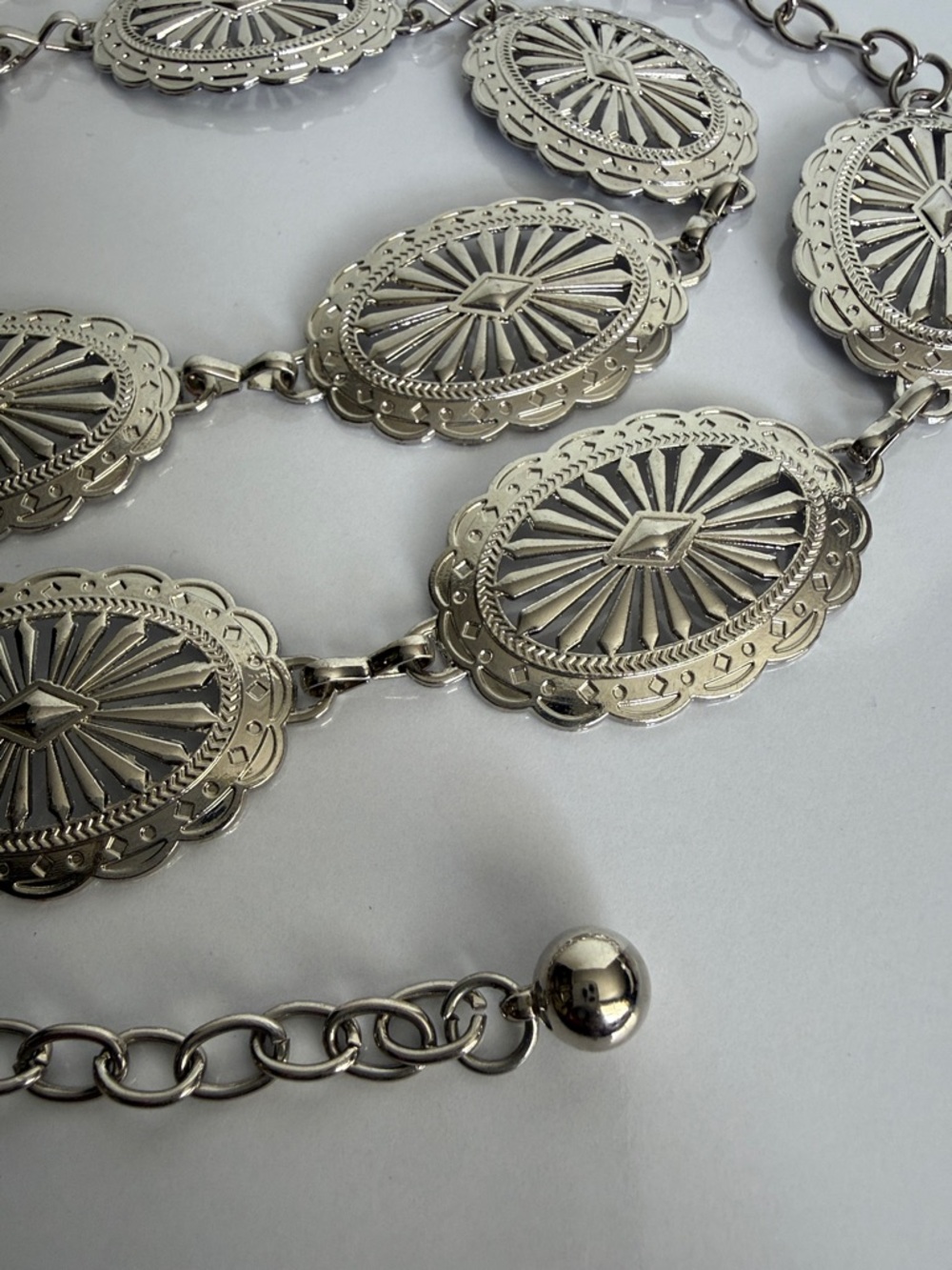 Vintage-Inspired Silver Concho Belt - Picture 5 of 8